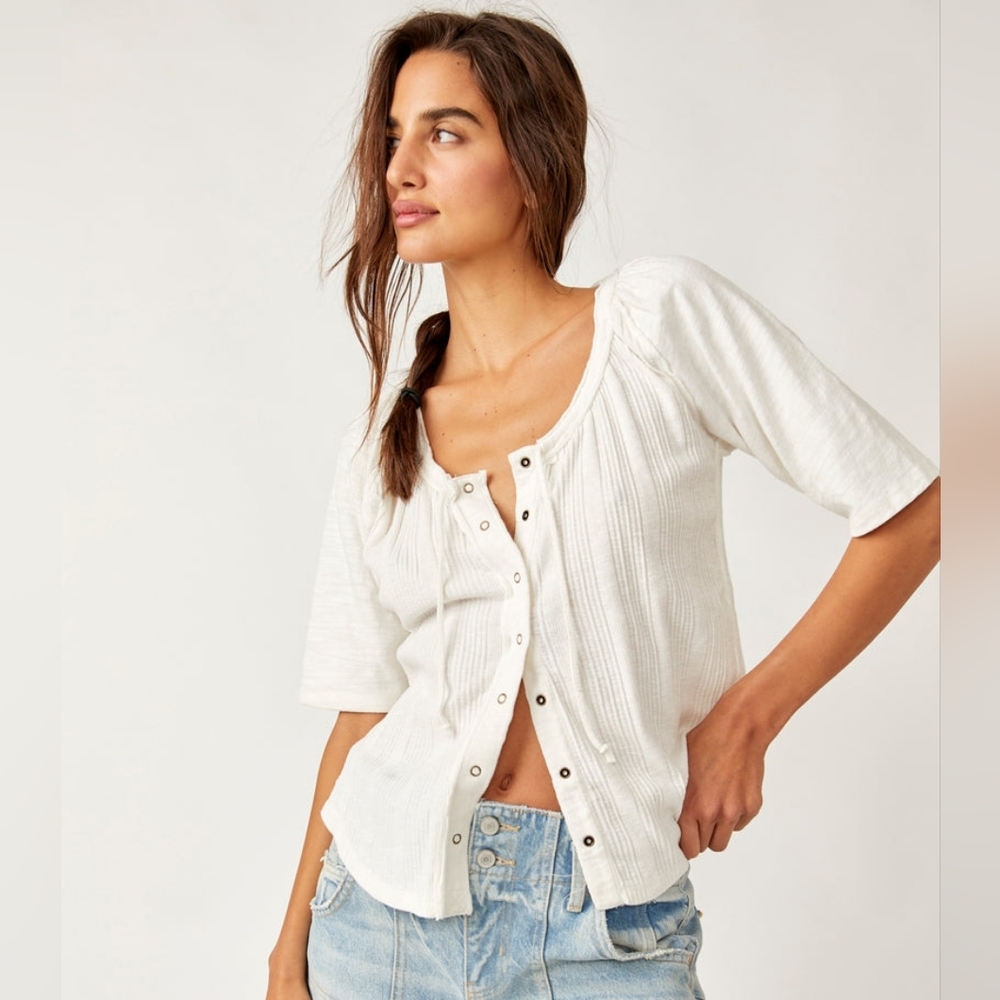 Free People We The Free Daisy Tee White NWOT